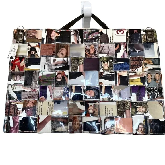 Designer Travel Weekend Bag/Large Tote Artisan Laminated Recycled Magazines - Picture 16 of 16